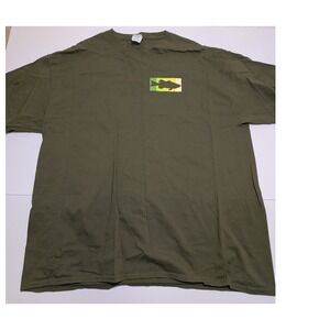 Port & Company Tackle Warehouse Bass Fishing Graphic T-Shirt Oliv Green Mens 2XL